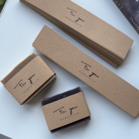 Bande de papier kraft biodégradable pour savon artisanal, logo personnalisé, manchon en papier minimaliste pour l'emballage de savon et de bougies bio