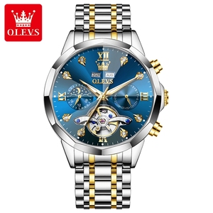 Gran <span class=keywords><strong>oferta</strong></span> OLEVS 6621, <span class=keywords><strong>reloj</strong></span> cronógrafo deportivo automático para <span class=keywords><strong>hombre</strong></span>, <span class=keywords><strong>reloj</strong></span> <span class=keywords><strong>inteligente</strong></span> de moda de negocios resistente al agua con banda de acero inoxidable - Product Image 1