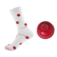 Unisex Mode Grappige Sokken Geschenkdoos Verpakking Persoonlijke Mannen Katoenen Crew Sokken Fast Food Burger Frietjes Fruit