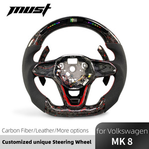 Volant LED Personnalisé en Carbone Forgé Adapté pour Volkswagen ID7 ID3 VW MK8 Touareg <span class=keywords><strong>Golf</strong></span> <span class=keywords><strong>GTI</strong></span> R Accessoires Intérieurs de Voiture de Sport - Product Image 2