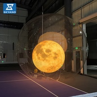 Modèle de bulle lunaire transparente géante gonflable et lumineuse personnalisée pour la décoration publicitaire d'événements et festivals en plein air