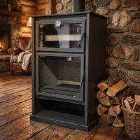 Four à pizza intérieur au bois, design cheminée, construction en acier laminé à froid, style méditerranéen, chauffage intérieur
