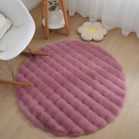 Tapis en fausse fourrure de lapin style crème, velours bulle, fabriqué à la machine, réversible, pour chambre à coucher, chevet, salon, maison