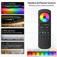 8 Zona Pengontrol Layar Sentuh Nirkabel LED RGBCCT Strip RF Remote Control Pencahayaan Strip RGBW Dengan Tombol Cincin Sentuh