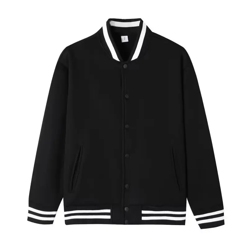 Fabrication de veste de baseball en polaire rayée de bonne qualité veste universitaire unisexe uniforme épais avec impression personnalisée pour hommes