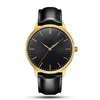 Montre de couple tendance en gros avec logo personnalisé, bracelet de 20 mm, boîtier en acier inoxydable, chronographe à quartz, bracelet en cuir
