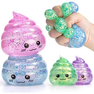 Juguetes antiestrés elásticos y apretables con purpurina, bolas de azúcar, novedosas bolas antiestrés blandas con forma de caca, juguetes blandos para el Día de los Inocentes - Product Image 1