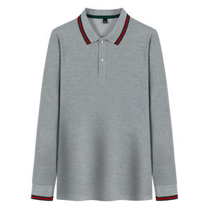 Vente en gros, t-shirt à manches longues par sublimation, logo personnalisé, chemise de golf en tricot à manches longues à séchage rapide 100% coton pour le travail ordinaire des hommes - Product Image 4