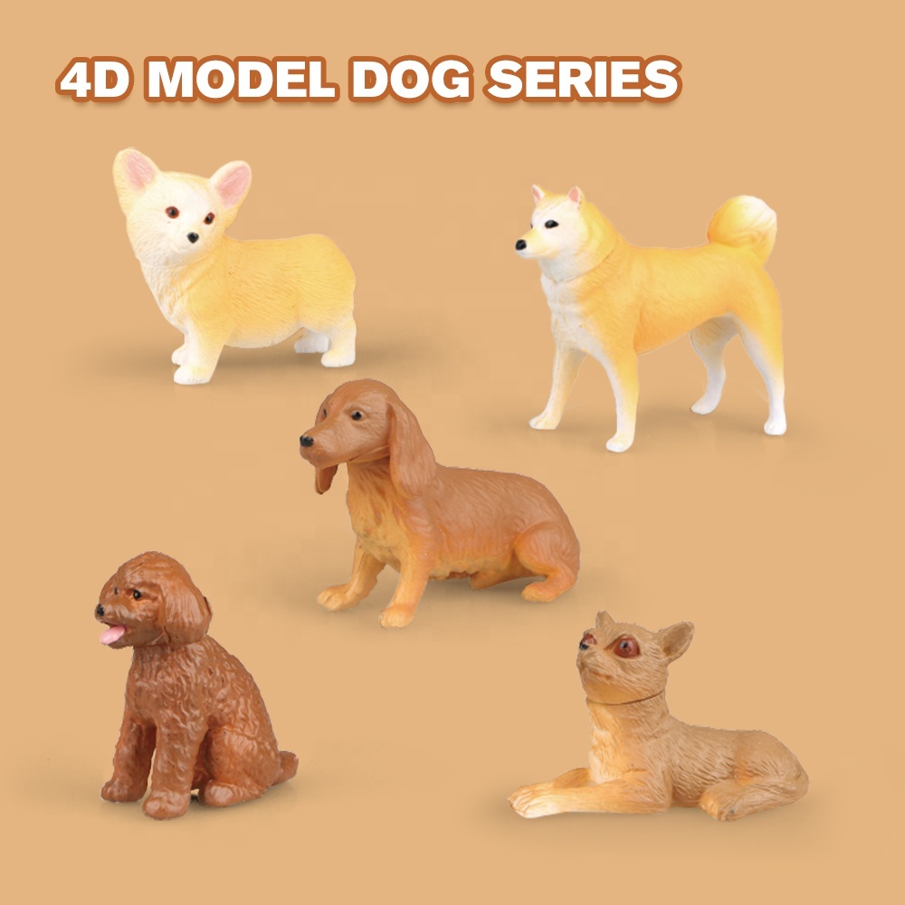 Figurine de chien collection 1/10 plastique pour enfants et exposé