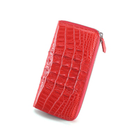 Dompet Ponsel Kulit PU Buaya Tinggi Wanita, Dompet Ponsel Kulit PU Gaya Panjang Kustom Multifungsi untuk Wanita
