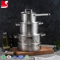 SY-kitchenware Ensemble de casseroles et faitouts en acier inoxydable à fond induction avec cuiseur vapeur pour couscous