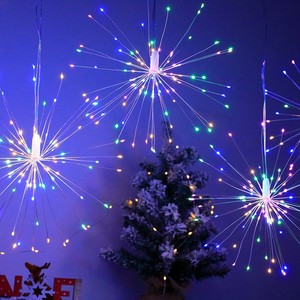 Guirlandes lumineuses LED en forme de feux d'artifice, lumières suspendues en forme d'étoile, blanc chaud, décoration de jardin, patio, mariage, fête - Product Image 3