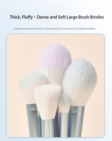 Ensemble de 12 pinceaux cosmétiques en nylon super doux, bleu et violet, tube en alumine épaissi, pinceaux pour les yeux, le visage et les lèvres, beauté