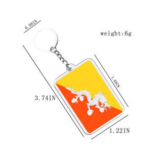 Acrylic Keychains & Pendants Light Keychains Bhutan Flags Various Countries Accessories for Fans - Product Image 2