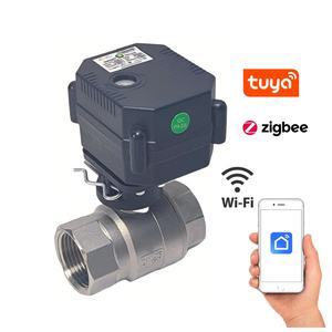 <span class=keywords><strong>Vanne</strong></span> à boisseau sphérique motorisée intelligente 1/2'' 1'' avec télécommande Wi-Fi Zigbee, interrupteur manuel, alimentation USB 5V, en acier inoxydable, PVC, laiton - Product Image 2