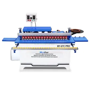 MY07C mini automatic straight line MDF double gluing and trimming edge banding machine