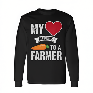 Mi Corazón Pertenece a un Agricultor, Camiseta de Manga Larga con Diseño de Zanahoria - Product Image 2