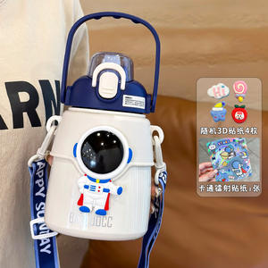 अंतरिक्ष यात्री बच्चों की दोहरी दीवार वैक्यूम 316 स्टेनलेस स्टील के पुआल कप कार्टून डिजाइन बड़ी क्षमता शिविर आउटडोर - Product Image 5