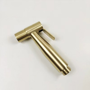Портативный 304 набор из нержавеющей стали <span class=keywords><strong>Shattaf</strong></span> насадка ручной распылитель для унитаза и биде матовый золотой латунный материал для гостиниц - Product Image 5