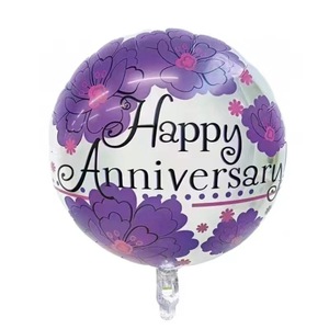 Palloncini in Foil per Anniversario, Palloncini Rotondi in Mylar con Decorazioni Floreali e Coriandoli - Product Image 3