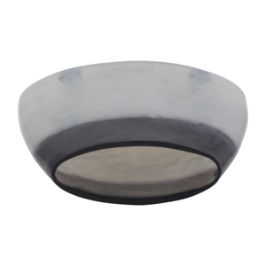 Vaso in vetro arrotondato contemporaneo con finitura sfumata delicata per soggiorno, vaso decorativo per fiori - Product Image 6