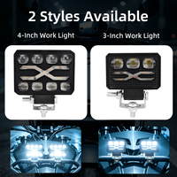 Phare de travail LED 12V haute luminosité pour voiture, 4 pouces/3 pouces, puces 3570, blanc/jaune clignotant, mini lampe de conduite pour moto et voiture