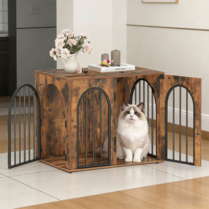 Jaula de Madera para Cachorros, Caseta Interior para Perros, Jaula Decorativa para Mascotas de Tamaño Pequeño a Mediano, Casa para Perros y Gatos - Product Image 1