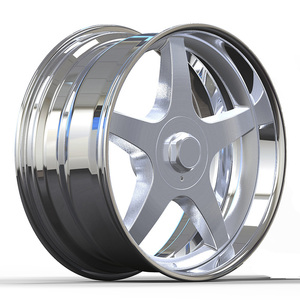 Jantes forgées 5x112 5x127 <span class=keywords><strong>2</strong></span> pièces 18 19 20 21 22 24 26 pouces en aluminium brossé avec lèvre chromée profonde pour Chevy Impala - Product Image 1