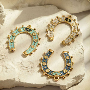Pulsera de Acero Inoxidable 316L con Dijes de Herradura, Chapada en Oro PVD de 14k 18k, Joyería Personalizada DIY para Pulseras y Collares - Product Image 4