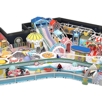 Centre de jeux multifonctionnel de style moderne avec trampoline, aire de jeux intérieure sécurisée pour enfants, adapté aux centres commerciaux
