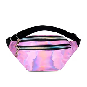 Sacs banane pour femmes, rose, argenté, noir, à motifs géométriques, sacs de ceinture, pochettes de poitrine pour téléphone - Product Image 5