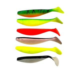 Leurre souple prêt à l'emploi de 9 cm à queue en T <span class=keywords><strong>pour</strong></span> la pêche en eau moyenne/du fond/en surface - Cible : Saumon, Poisson-chat, Perche, Brochet - Matériau PVC - 5 pièces/sac - Product Image 4