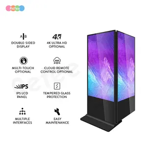 Lcd Kiosk Display Outdoor 40 43 55 65 Inch Android Wifi Advertising Player Poster Kiosk Touch Screen Lcd Double Sided Display Floor Stand Digital Signage