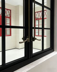 Ventanas de Hierro Forjado y Vidrio Estilo Francés, Ventana Abatible Vintage, Arqueada para Interiores, de Acero Inoxidable con Doble Apertura, Personalizable - Product Image 2