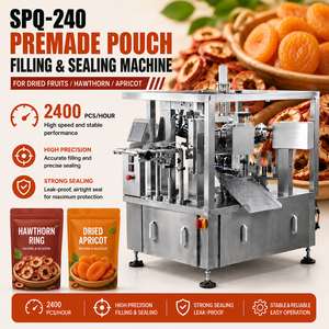 Machine d'emballage rotative pour sachets préformés de figues séchées et de tranches d'aubépine – Manipulation douce, pesage multi-têtes précis - Product Image 1