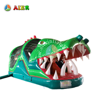 Toboggan gonflable géant en forme de crocodile vert, château gonflable pour enfants avec toboggan, équipement de divertissement gonflable pour événements en plein air