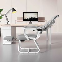 Chaise de bureau en acier à double usage, chaise ergonomique pour la pause déjeuner, chaise d'ordinateur inclinable, siège plat confortable, chaise de maison pour une utilisation à long terme