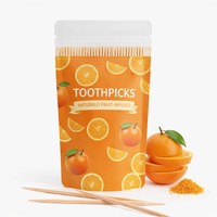 Cure-dents aromatisés à la menthe en gros, bois parfumé, parfums personnalisés, aides à la cessation du tabagisme à la cannelle, boîtes de fruits, avec fermetures éclair.