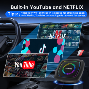 กล่องมัลติมีเดีย Android CarPlay AI แบบไร้สาย รองรับ Android Auto, YouTube, TikTok, <span class=keywords><strong>Spotify</strong></span>, 4G SIM, การ์ด TF, GPS, แบบเสียบแล้วใช้งานได้ทันที - Product Image 2