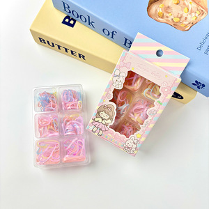 Cute Cartoon Hair Ties <b>Candy</b> Color High Elasticity Boxed For Children Daily Use - Product Image 2