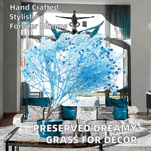 Ramo de Flores Secas de Hierba de Ensueño Azul Preservada, Arreglo Floral Eterno Independiente para Decoración de Bodas, Hogar y Eventos - Product Image 2
