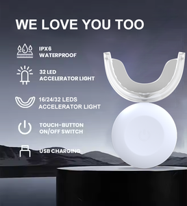 2023 Best Seller cura orale grande brillante sorriso serie OEM/ODM <span class=keywords><strong>rosso</strong></span> e blu luce UV Kit di sbiancamento denti senza fili con luce a Led - Product Image 4