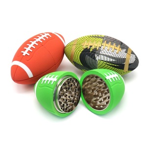 Rugby shaped creative metal cigarette grinder, personalized sports style, convenient and durable four layer spice grinder - Product Image 4