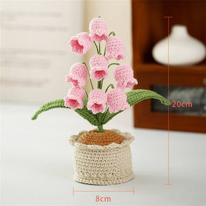 Lirios del Valle Tejidos a Crochet al por Mayor, Flores Artificiales en Maceta, Orquídeas Tejidas, Adornos de Bonsái para Decoración del Hogar, Regalo para Niñas - Product Image 3