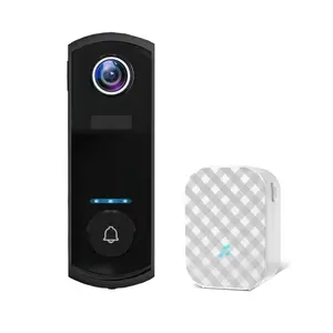 Bel Pintu Wifi Pintar, Penjualan Terbaik Bekerja Alexa Video Doorbell Set 1080P Keamanan Rumah Nirkabel Digital Bel Tuya