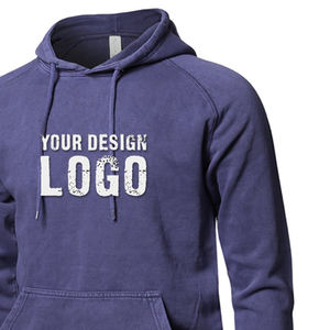 Low MOQ Custom Heavyweight Solid Color Plus Size Mens Hoodie Fashion Casual Cotton Drop Shoulder Vintage Washed Men's Hoodies - Product Image 5