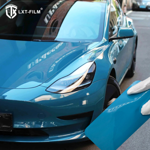 Autoadhesivo Cristal Curacao <span class=keywords><strong>Color</strong></span> Azul PPF Película Brillante Envoltura de Coche Vinilo PET Envoltura de Vinilo - Product Image 2
