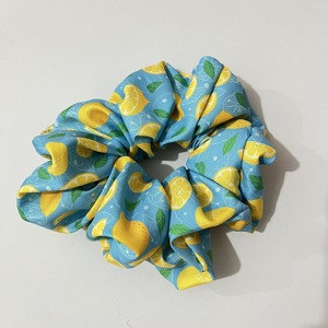 Spring Summer Colorful Lemon Printed Fabric Scrunchies Women 10cm Sweet Hair <strong>Accessories</strong> Beautiful Girl Ponytail <strong>Braid</strong> Hair Tie - Product Image 4