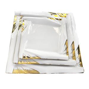 Ensemble d'assiettes à dîner <span class=keywords><strong>en</strong></span> <span class=keywords><strong>porcelaine</strong></span> à bord doré de luxe, petit bol <span class=keywords><strong>en</strong></span> céramique de <span class=keywords><strong>service</strong></span> pour la maison et l'hôtel, vente <span class=keywords><strong>en</strong></span> gros <span class=keywords><strong>en</strong></span> usine - Product Image 3