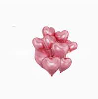 Ensemble de ballons en feuille d'aluminium en forme de cœur de 18 pouces, décoration pour anniversaire, mariage, fête